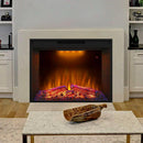 Parrot Uncle Black Electric Fireplace Heater Insert with Overheating Protection and Remote Control