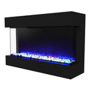 Parrot Uncle Insert or Wall-Mount Electric 3-Color Flame with LED Light Fireplace in Black