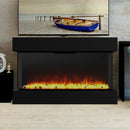 Parrot Uncle Insert or Wall-Mount Electric 3-Color Flame with LED Light Fireplace in Black