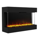 Parrot Uncle Insert or Wall-Mount Electric 3-Color Flame with LED Light Fireplace in Black