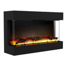 Parrot Uncle Insert or Wall-Mount Electric 3-Color Flame with LED Light Fireplace in Black