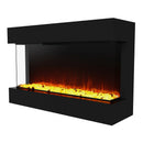 Parrot Uncle Insert or Wall-Mount Electric 3-Color Flame with LED Light Fireplace in Black