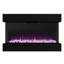 Parrot Uncle Insert or Wall-Mount Electric 3-Color Flame with LED Light Fireplace in Black