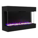 Parrot Uncle Insert or Wall-Mount Electric 3-Color Flame with LED Light Fireplace in Black