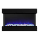 Parrot Uncle Insert or Wall-Mount Electric 3-Color Flame with LED Light Fireplace in Black