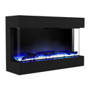 Parrot Uncle Insert or Wall-Mount Electric 3-Color Flame with LED Light Fireplace in Black