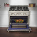 Kucht 30-Inch Propane Gas Range in Stainless Steel with Blue Knob (KFX300/LP-B)
