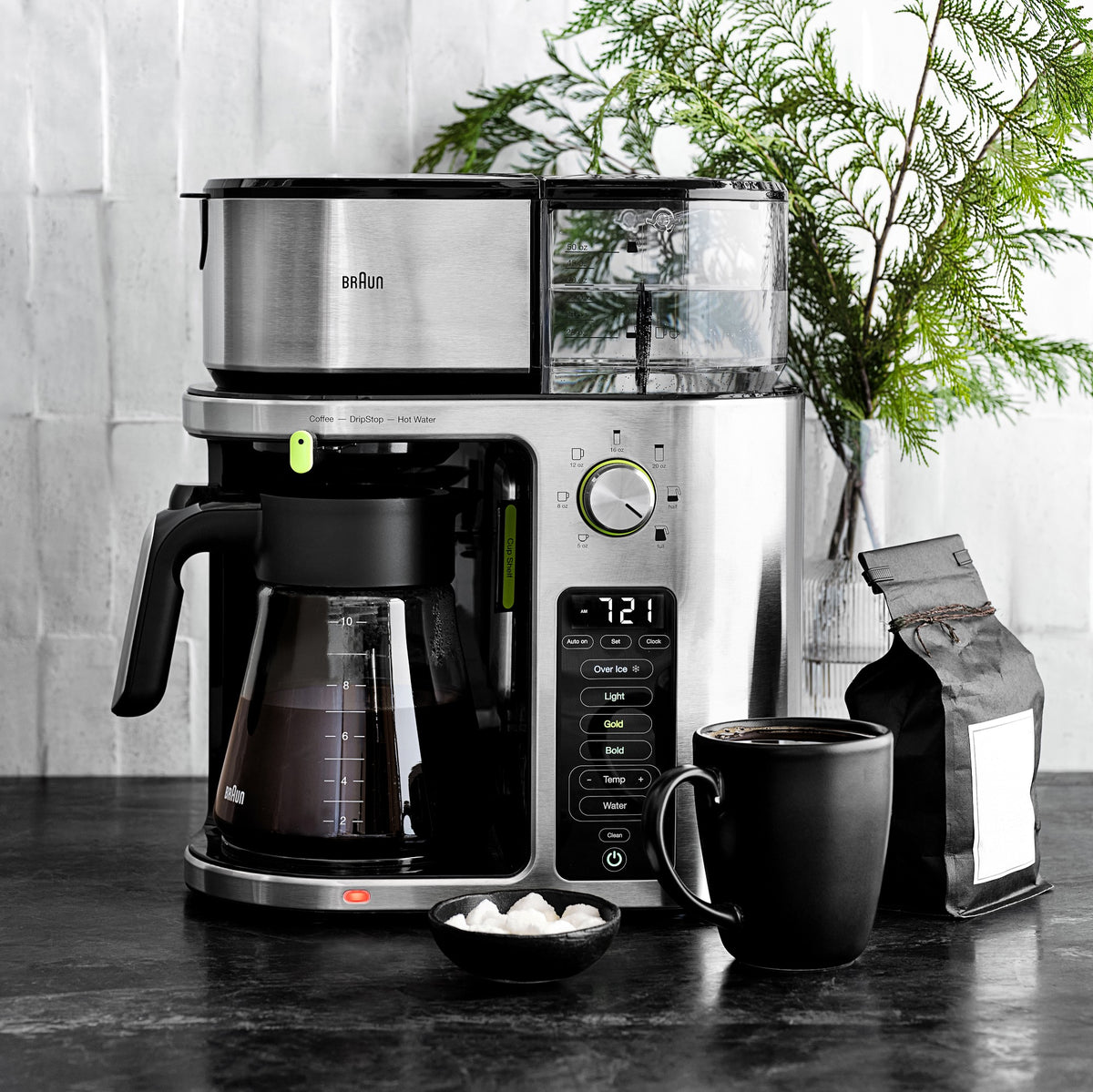 Braun Multiserve Brewing System in Stainless Steel with Glass Carafe