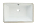 Kingston Brass Castillo 21-1/8" Ceramic Rectangular Undermount Bathroom Sink, White (LB21137)