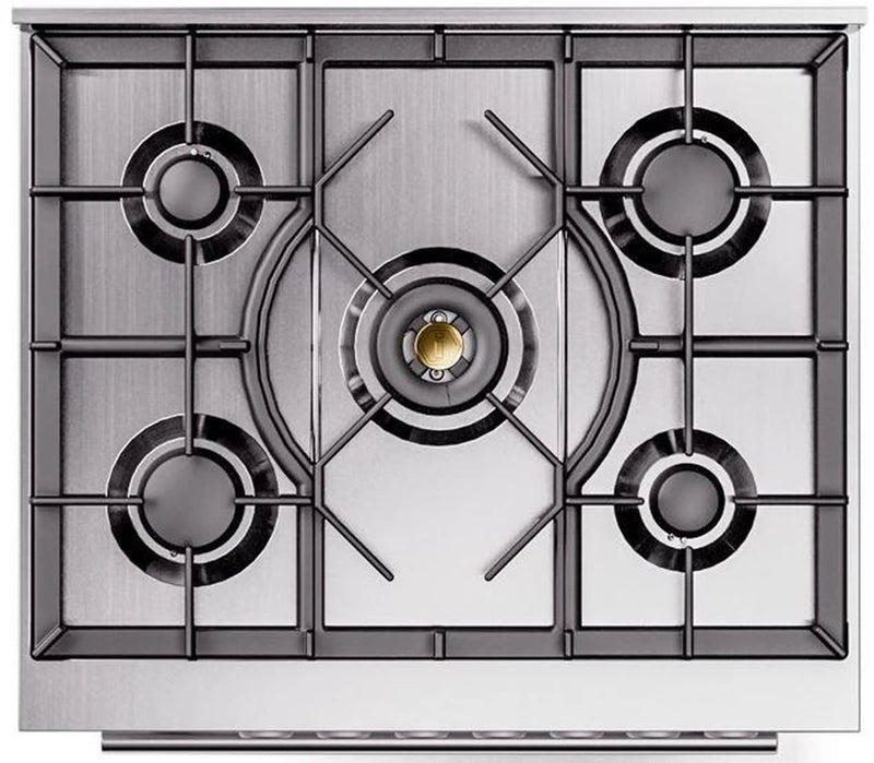 ILVE Professional Plus II 30-Inch Freestanding Dual Fuel Range with 5 Sealed Burner in Stainless Steel (UP30WMPSS)