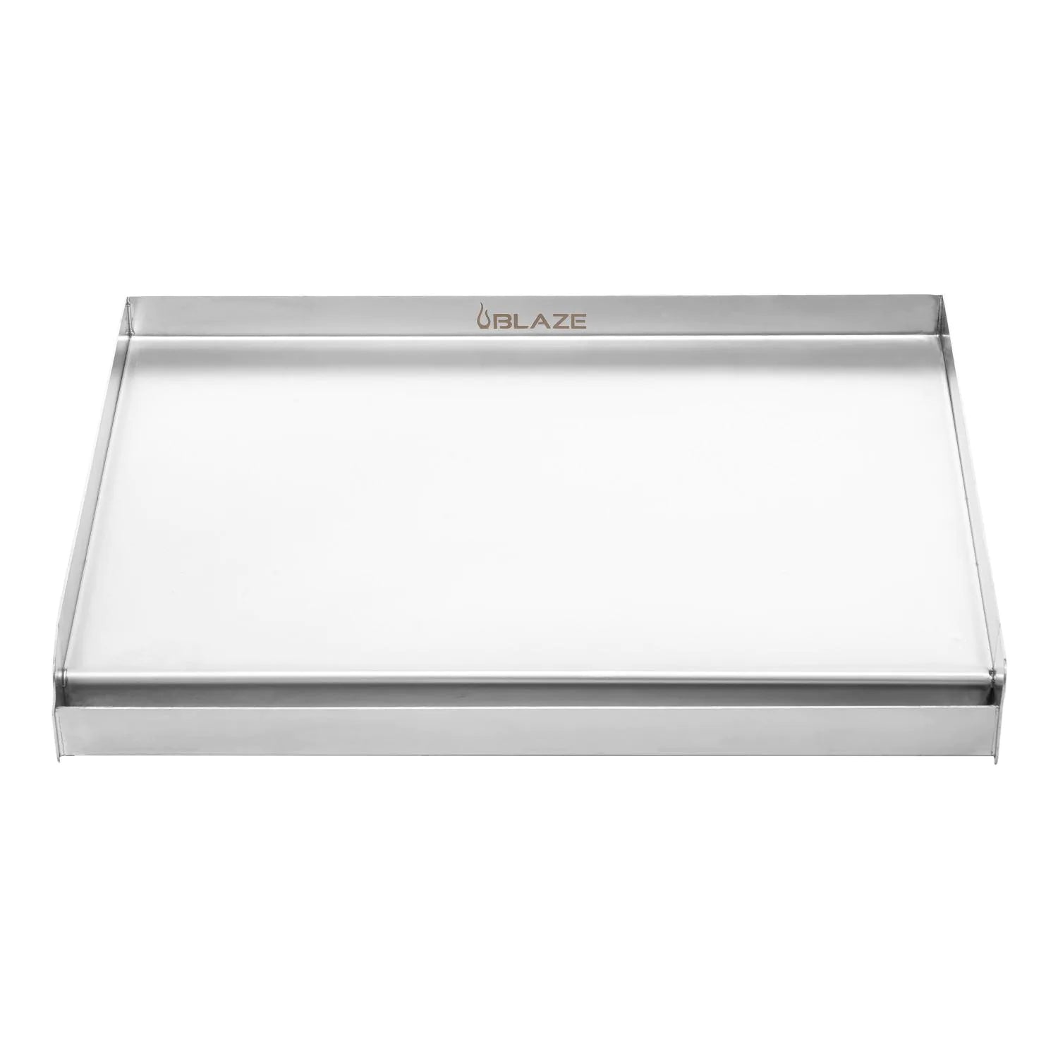 24-inch stainless griddle plate with raised outer frame and flat cooking surface