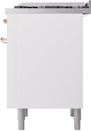 ILVE Nostalgie II 36-Inch Dual Fuel Freestanding Range in White with Copper Trim (UP36FNMPWHPLP)