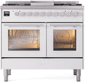 ILVE Professional Plus II 40-Inch Freestanding Natural Gas Dual Fuel Range with 6 Sealed Burner in White (UPD40FWMPWH)