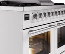 ILVE Professional Plus II 40-Inch Freestanding Natural Gas Dual Fuel Range with 6 Sealed Burner in White (UPD40FWMPWH)