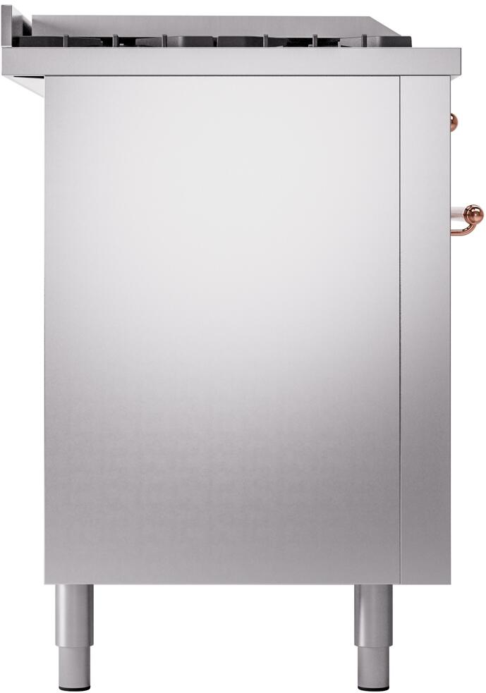 ILVE Nostalgie II 60-Inch Dual Fuel Freestanding Range in Stainless Steel with Copper Trim (UP60FSNMPSSP)