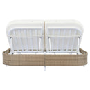 Parrot Uncle Outdoor Patio Rattan Daybed with 5-Position Adjustable Backrest, Removable Cushions & Pillows for Garden, Backyard, Poolside