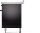 ILVE Nostalgie II 60-Inch Propane Gas Dual Fuel Range with 7 Burners, Griddle, & French Top with Triple Glass Door Oven in Glossy Black with Bronze Trim (UP60FSNMPBKBLP)