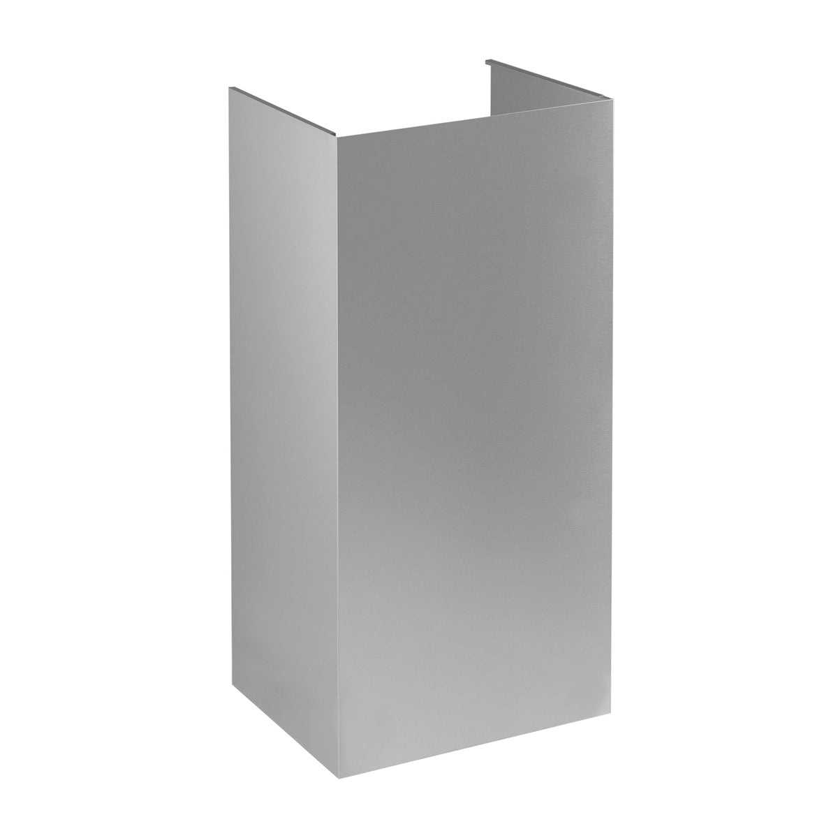 Stainless steel ceiling decorative cover, front perspective view, smooth metal