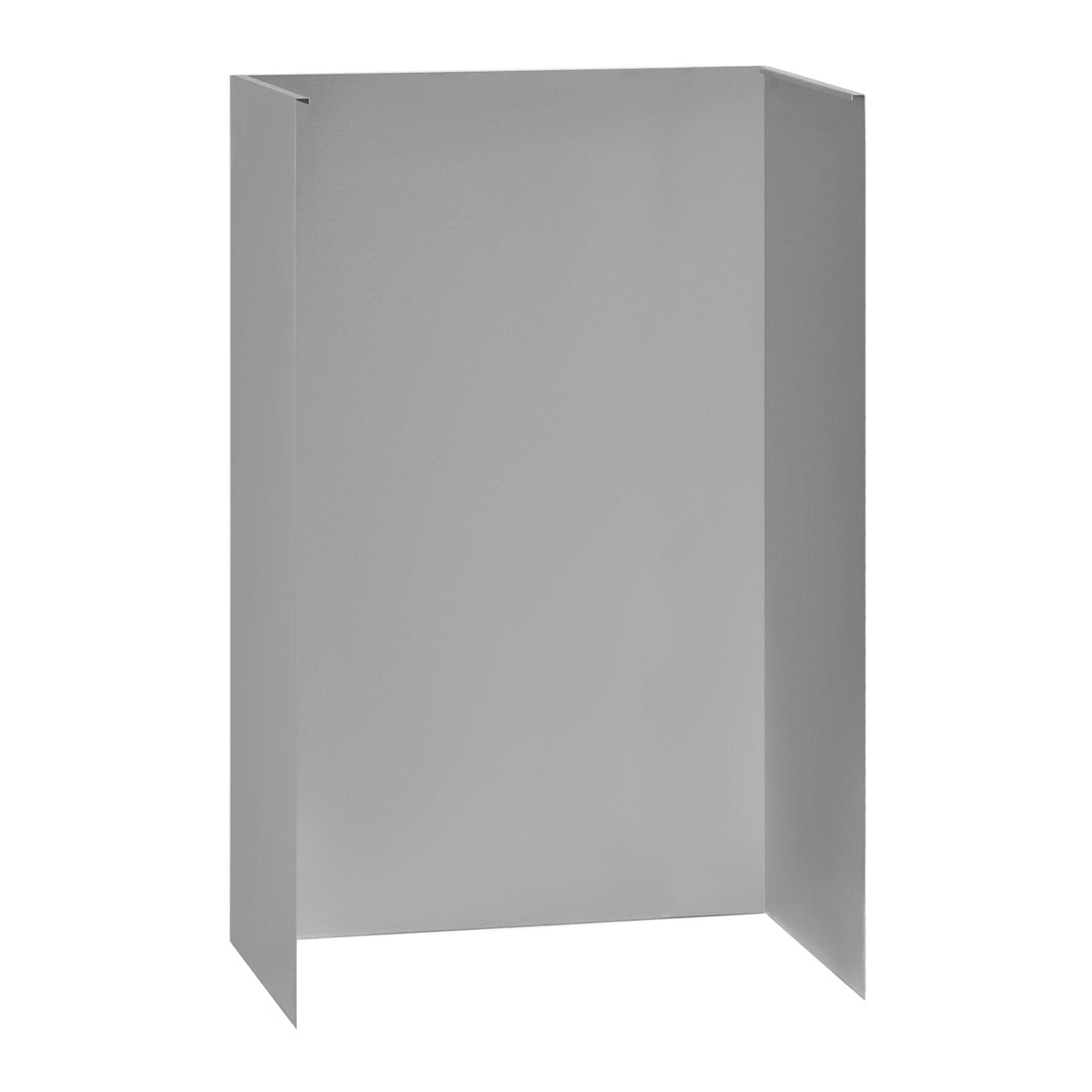 Stainless steel ceiling cover with inner recess and side flaps, rectangular frame