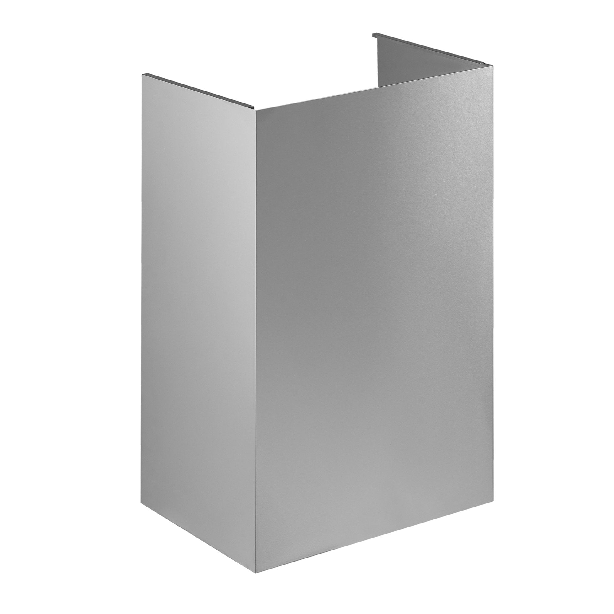 Stainless steel ceiling decorative cover, angled view, rectangular metal housing