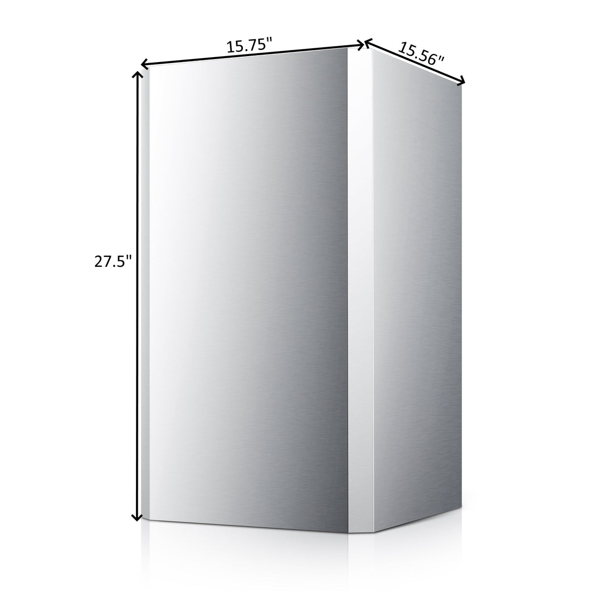 Stainless steel ceiling decorative chimney cover with width and height measurements