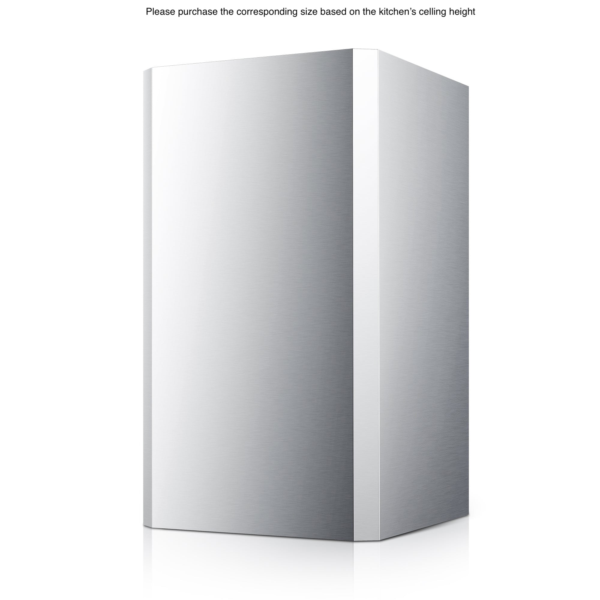 Stainless steel ceiling decorative chimney cover, angular three-panel design
