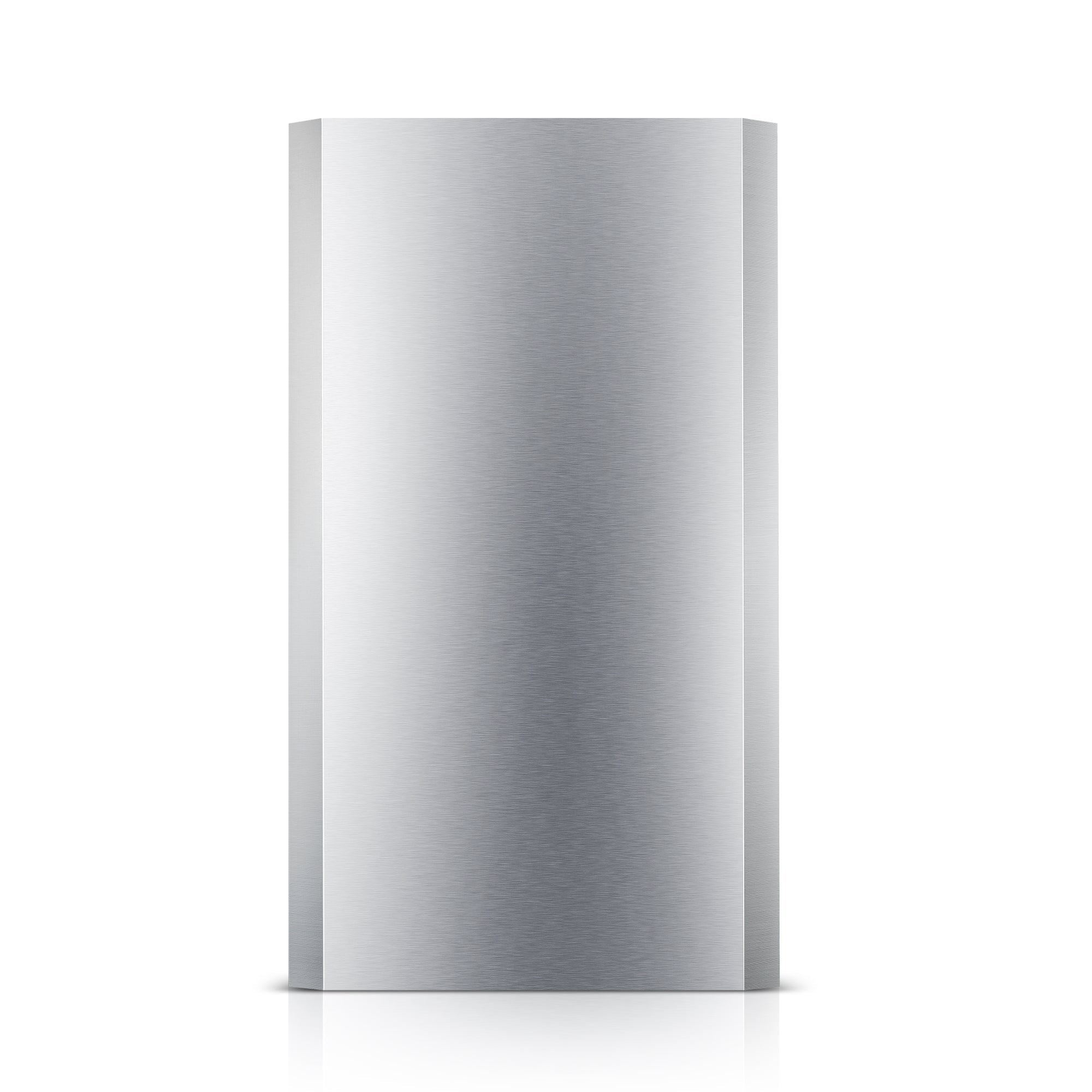 Stainless steel ceiling decorative chimney cover, front view with smooth finish