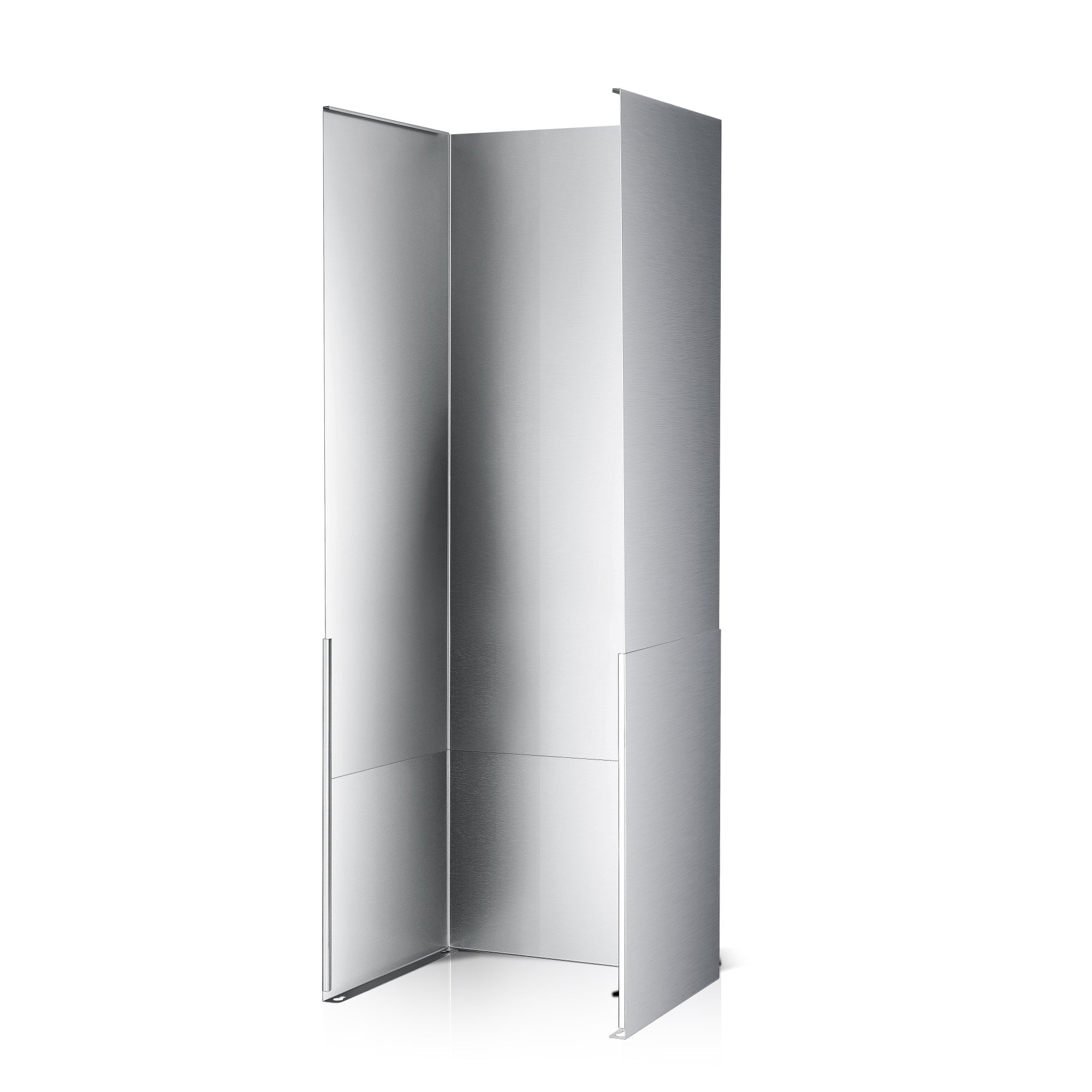 Stainless steel ceiling vent cover with side flaps, open installation panel