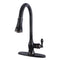 Kingston Brass Gourmetier American Classic Single-Handle Pull-Down Kitchen Faucet, Naples Bronze (GSY7776ACL)