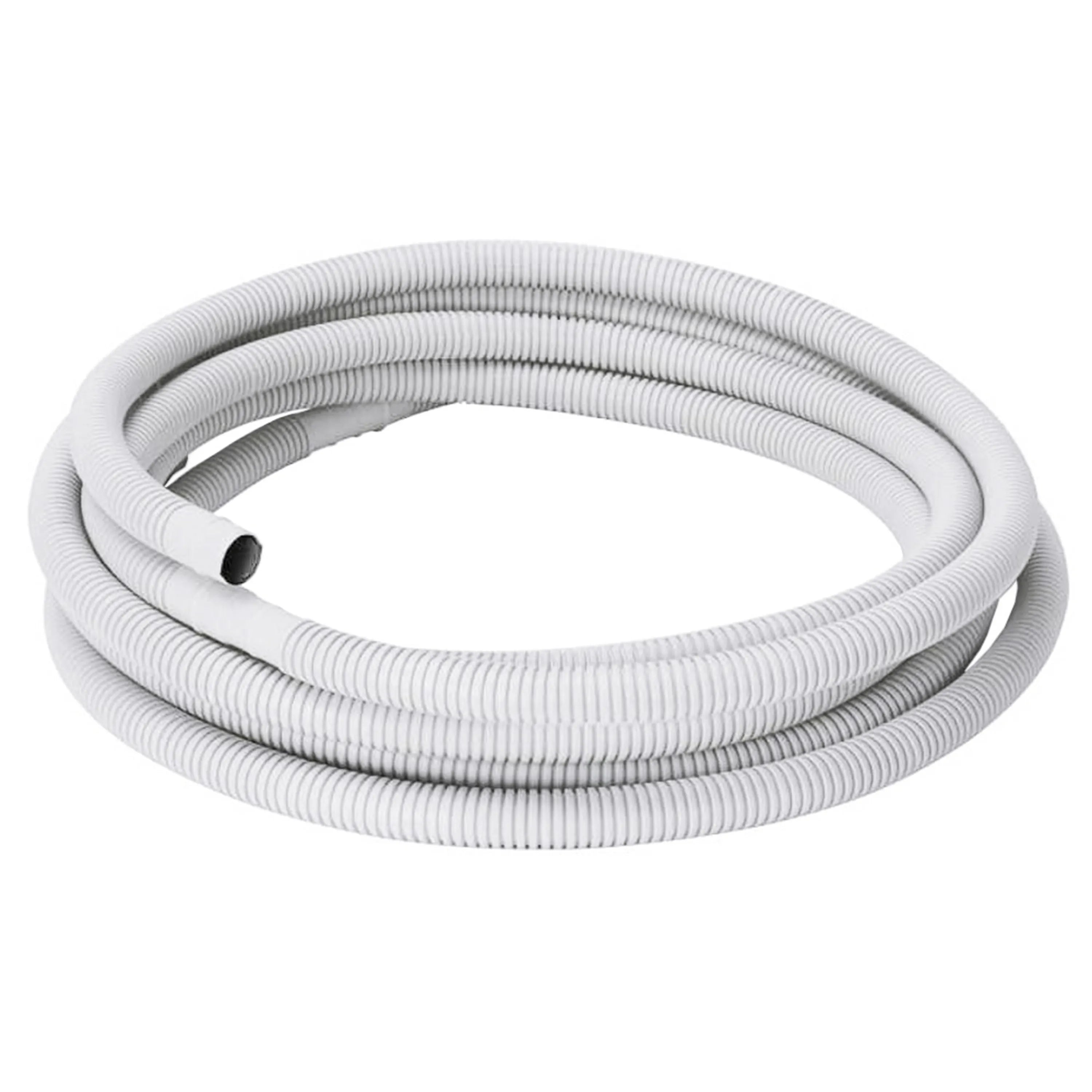 MRCOOL CoolGuard corrugated drain hose, coiled light gray with black end plug