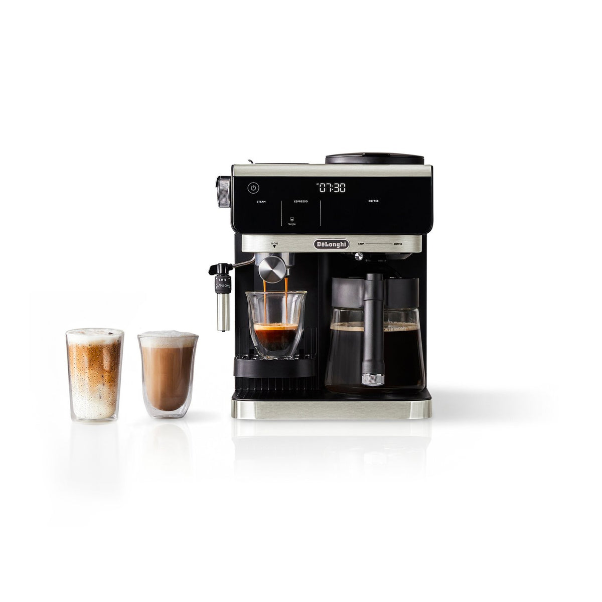 De'Longhi All-in-One Combination Coffee and Espresso Machine with Manual Steam Wand in Black (COM630BK) - image 5