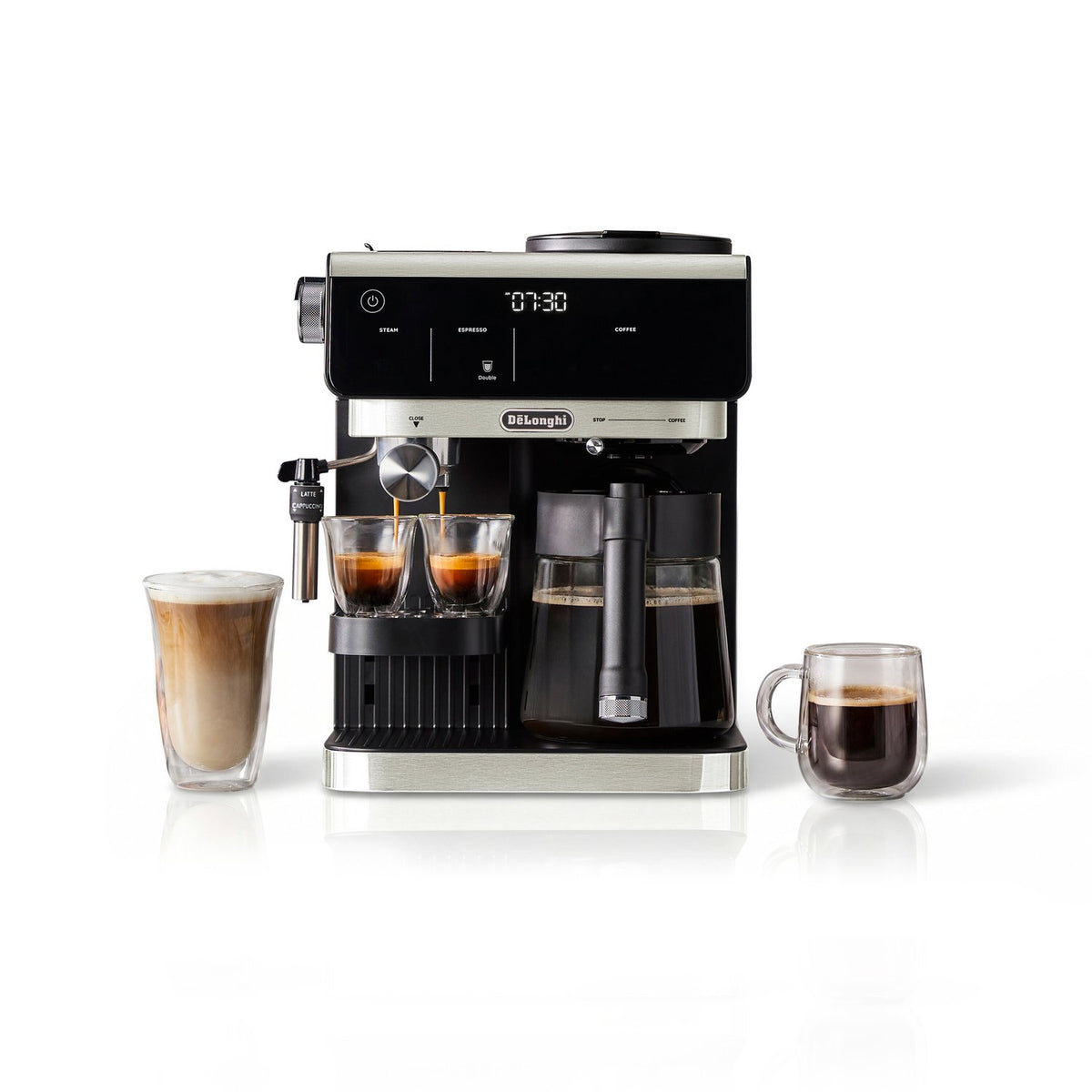 De'Longhi All-in-One Combination Coffee and Espresso Machine with Manual Steam Wand in Black (COM630BK) - image 19
