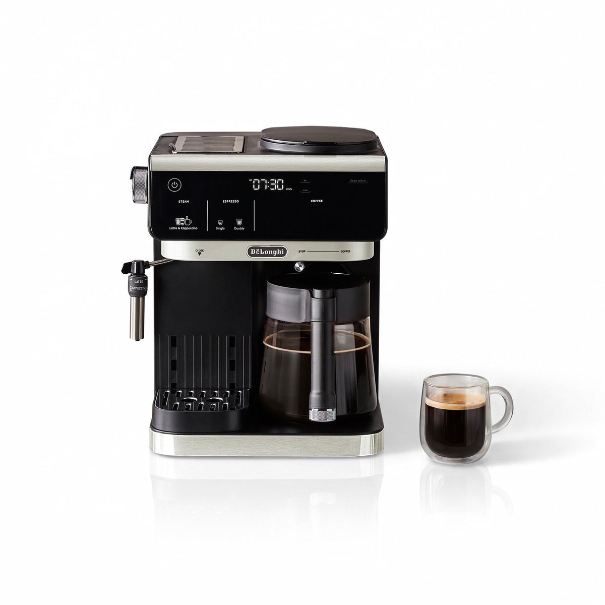 De'Longhi All-in-One Combination Coffee and Espresso Machine with Manual Steam Wand in Black (COM630BK) - image 21