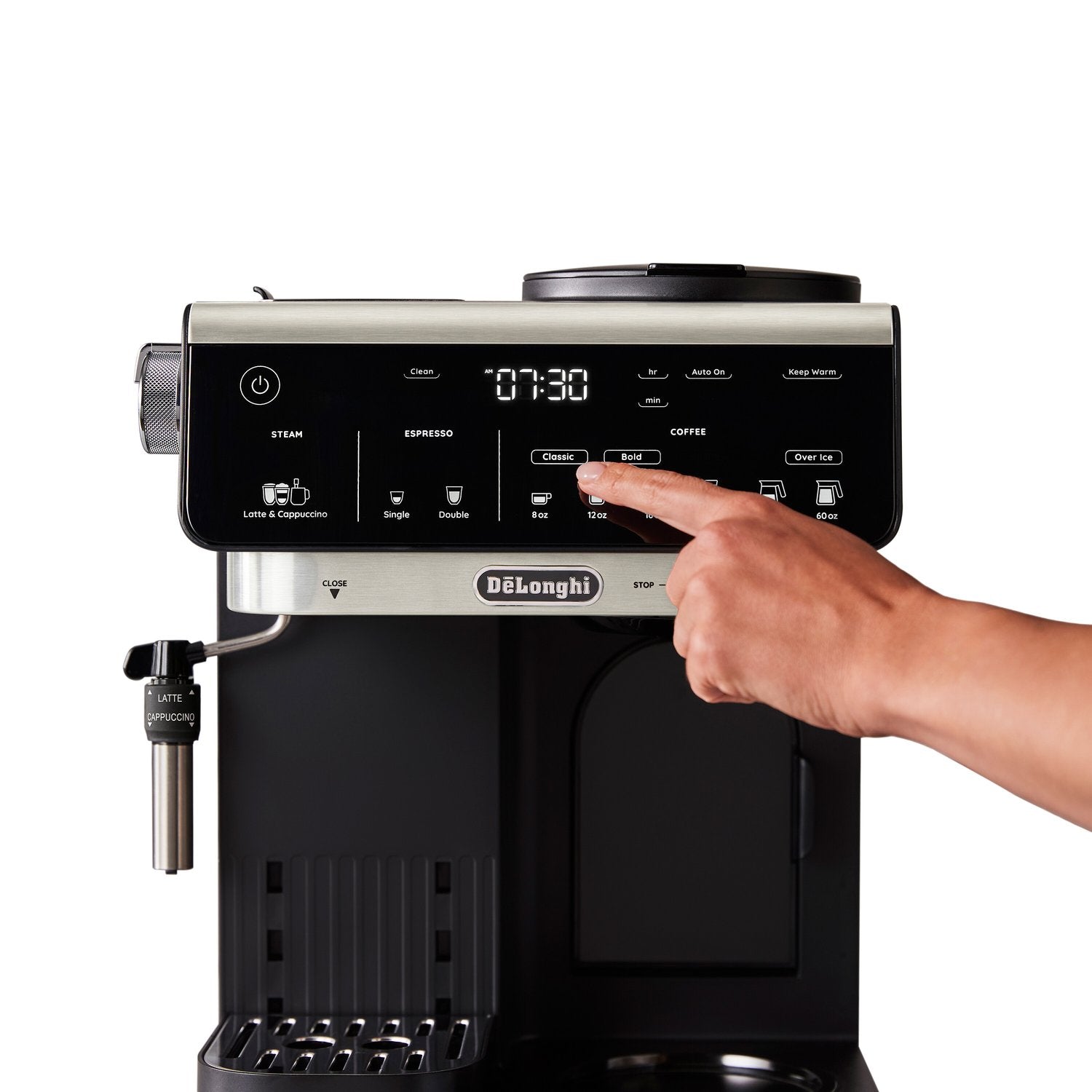 De'Longhi All-in-One Combination Coffee and Espresso Machine with Manual Steam Wand in Black (COM630BK) - image 13