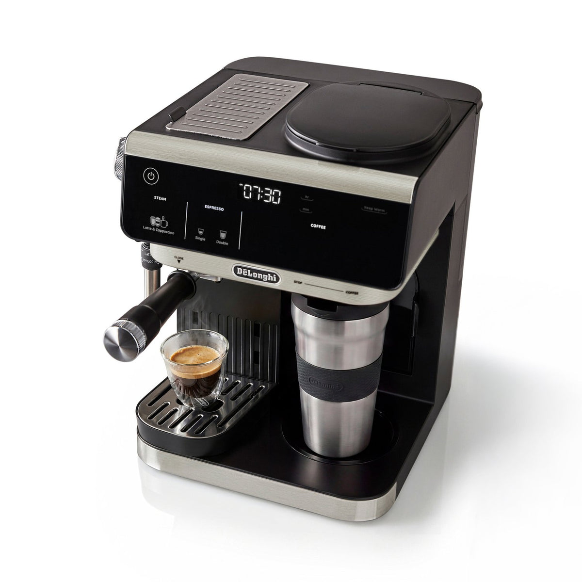 De'Longhi All-in-One Combination Coffee and Espresso Machine with Manual Steam Wand in Black (COM630BK) - image 17