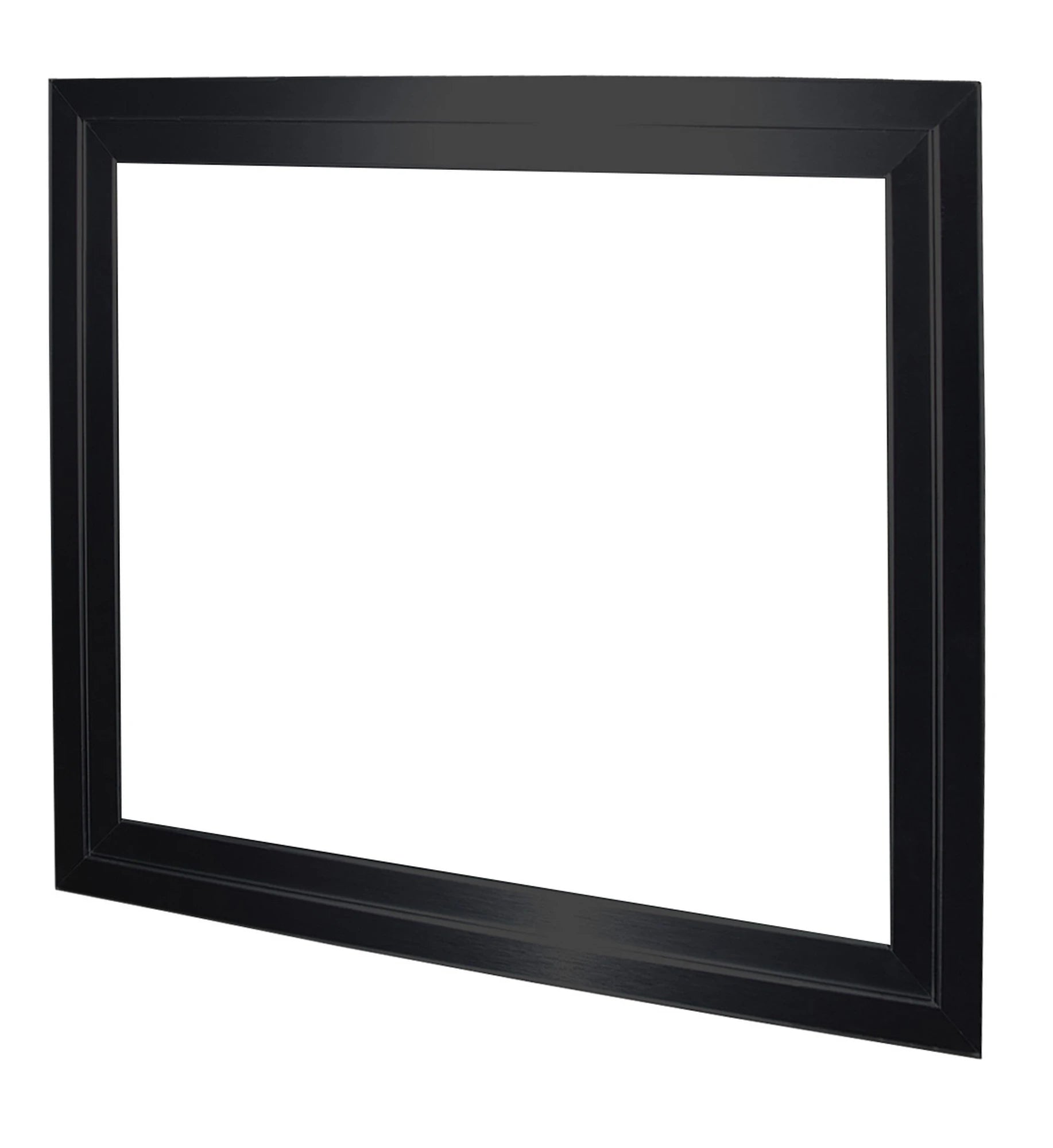 Black fireplace trim kit frame with rectangular inner opening
