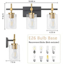 Parrot Uncle Jasper Modern Clear Glass 3-Light Bathroom Vanity Light