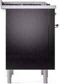 ILVE Nostalgie II 36-Inch Freestanding Natural Gas Dual Fuel Range in Glossy Black with Chrome Trim (UP36FNMPBKC)