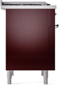 ILVE Nostalgie II 36-Inch Freestanding Natural Gas Dual Fuel Range in Burgundy with Chrome Trim (UP36FNMPBUC)