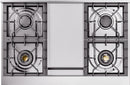 ILVE Nostalgie II 40-Inch Freestanding Natural Gas Dual Fuel Range in Burgundy with Brass Trim (UPD40FNMPBUG)