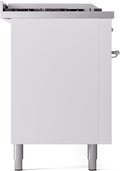 ILVE Nostalgie II 60-Inch Natural Gas Dual Fuel Range with 7 Burners, Griddle, & French Top with Triple Glass Door Oven in White with Chrome Trim (UP60FSNMPWHC)