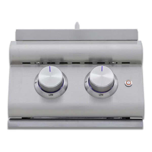 Blaze Premium LTE+ Propane Gas Double Side Burner with Lid in Stainless Steel (BLZ-SB2-LTE3-LP)