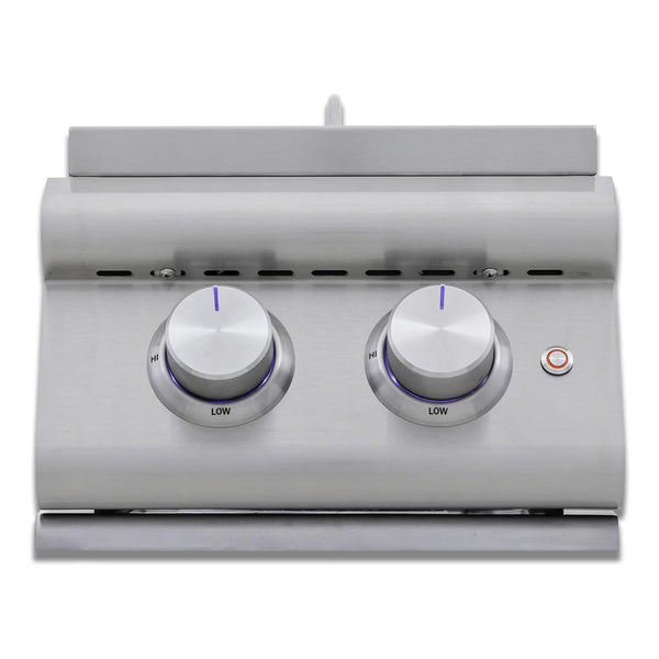 Blaze Premium LTE+ Natural Gas Double Side Burner with Lid in Stainless Steel (BLZ-SB2-LTE3-NG)