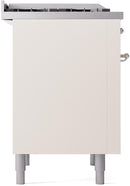 ILVE Nostalgie II 36-Inch Freestanding Natural Gas Dual Fuel Range in Antique White with Chrome Trim (UP36FNMPAWC)