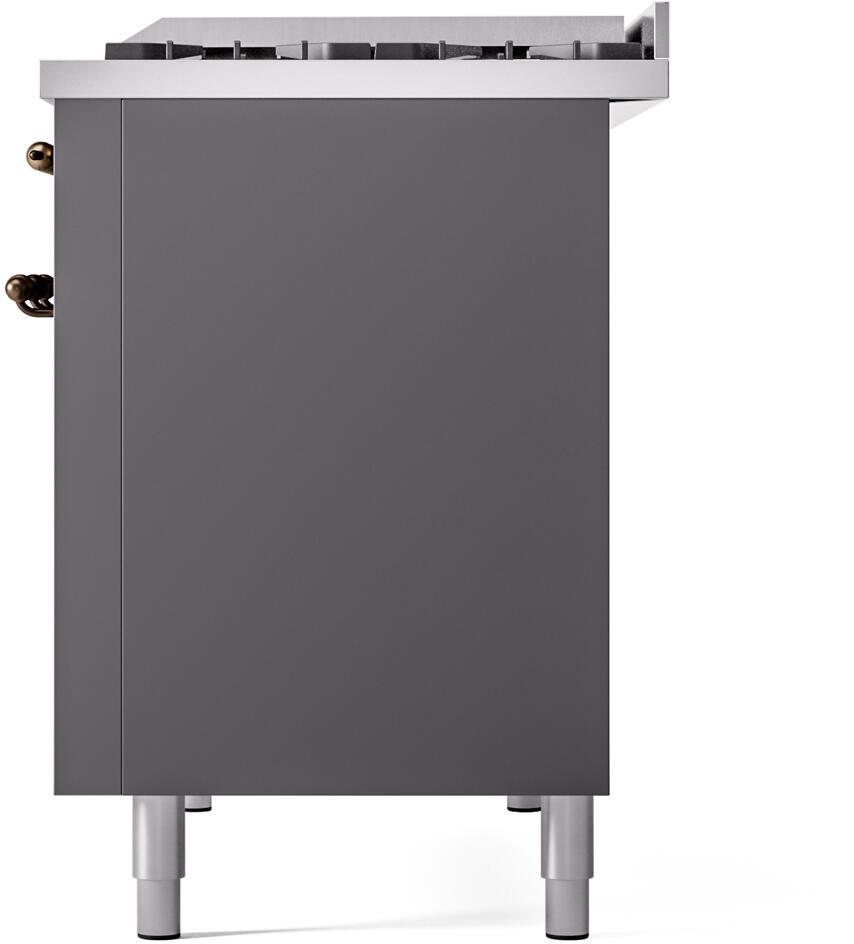 Matte graphite freestanding range front panel with four leveling legs