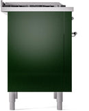 ILVE Nostalgie II 36-Inch Freestanding Natural Gas Dual Fuel Range in Emerald Green with Chrome Trim (UP36FNMPEGC)