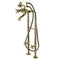 Kingston Brass Kingston Freestanding Tub Faucet with Supply Line and Stop Valve, Antique Brass (CCK266K3)