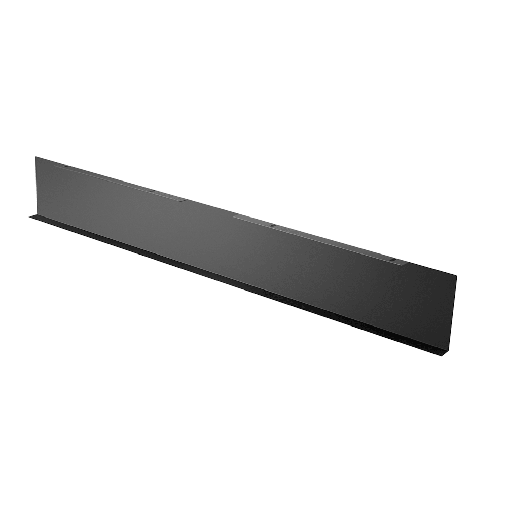 Black decorative vent plate, 36 in long, low-profile rectangular cover panel