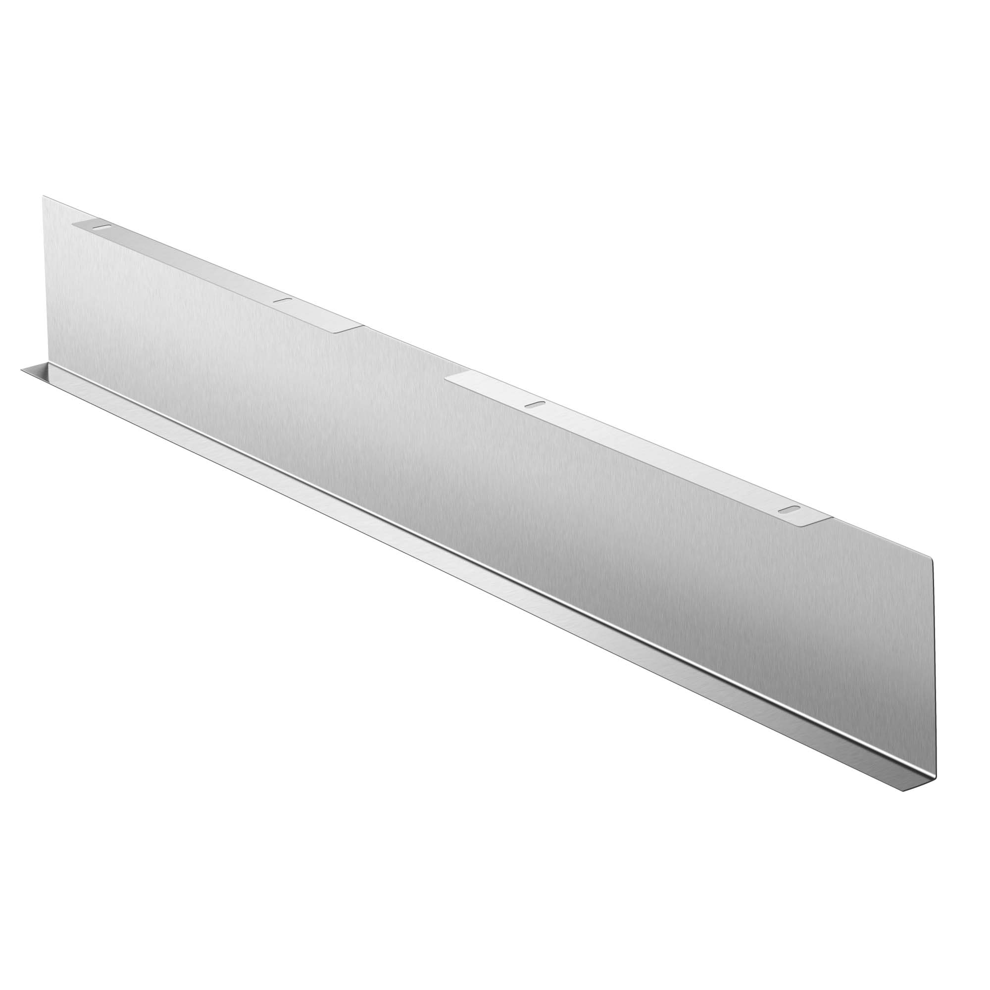 Stainless steel slant decorative vent plate with evenly spaced recessed slots