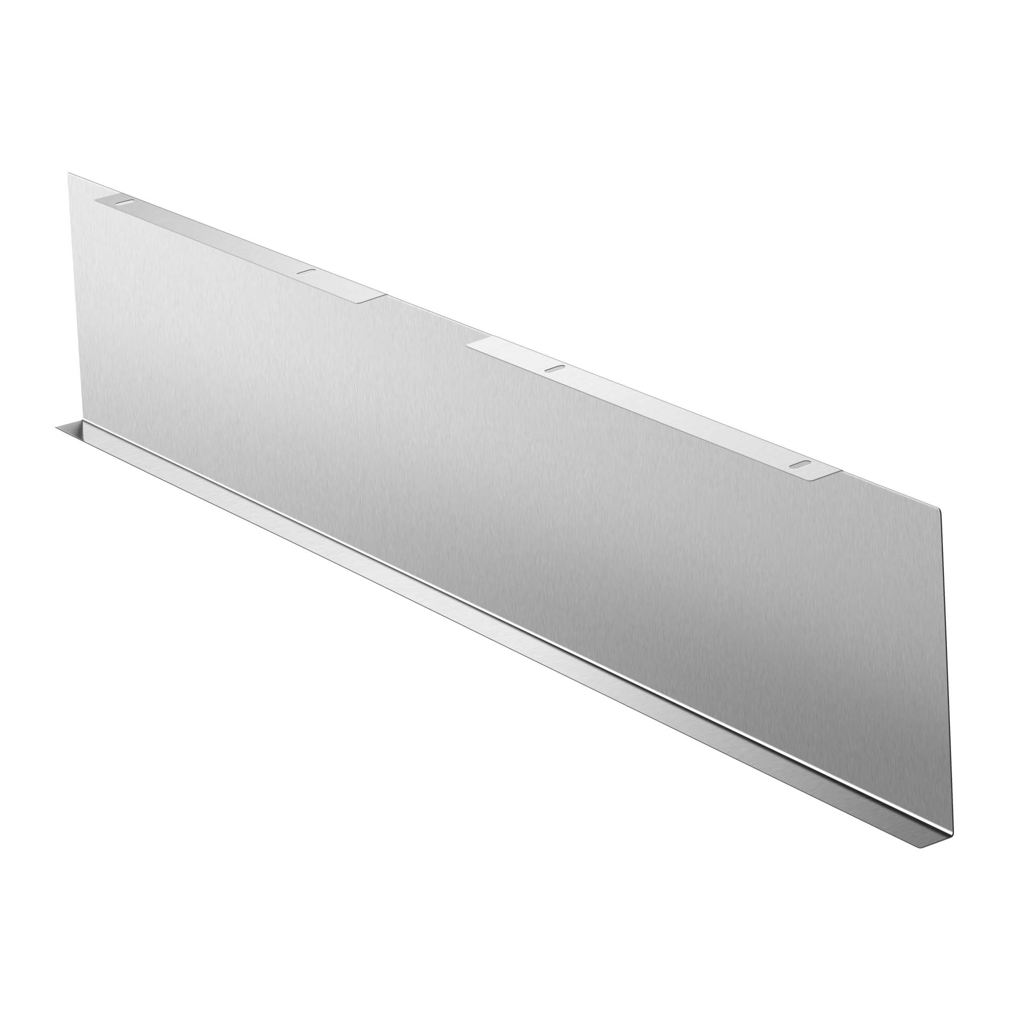 Brushed stainless steel slant decorative vent plate with recessed slot details